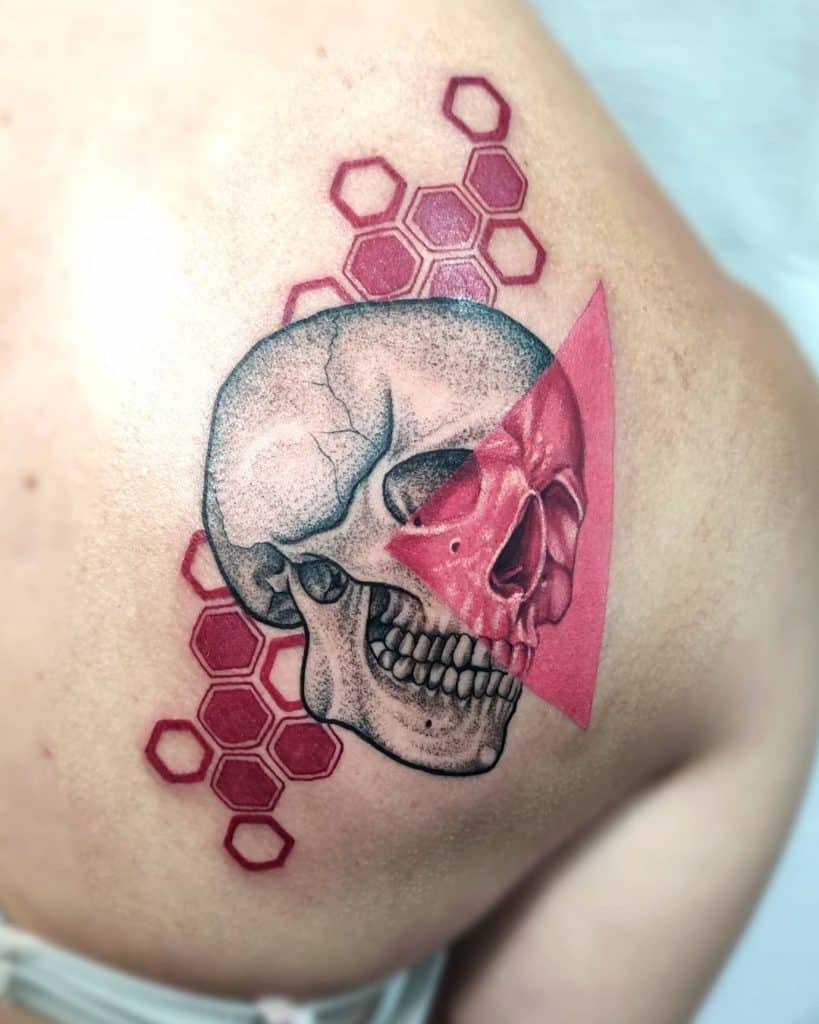 tatuajes calaveras rosa