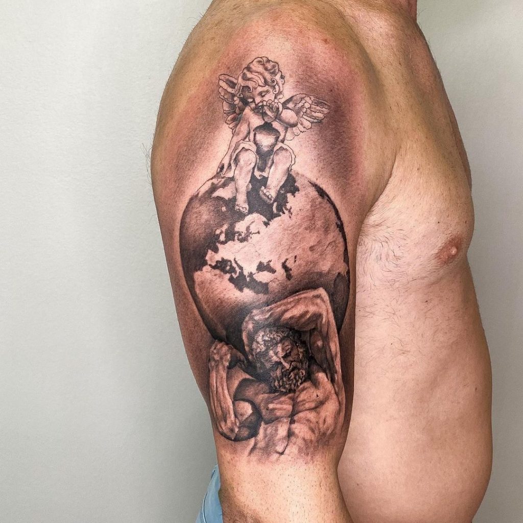 tatuaje planetas realista