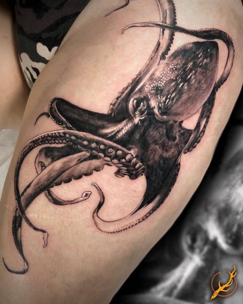 tatuaje pulpo realista