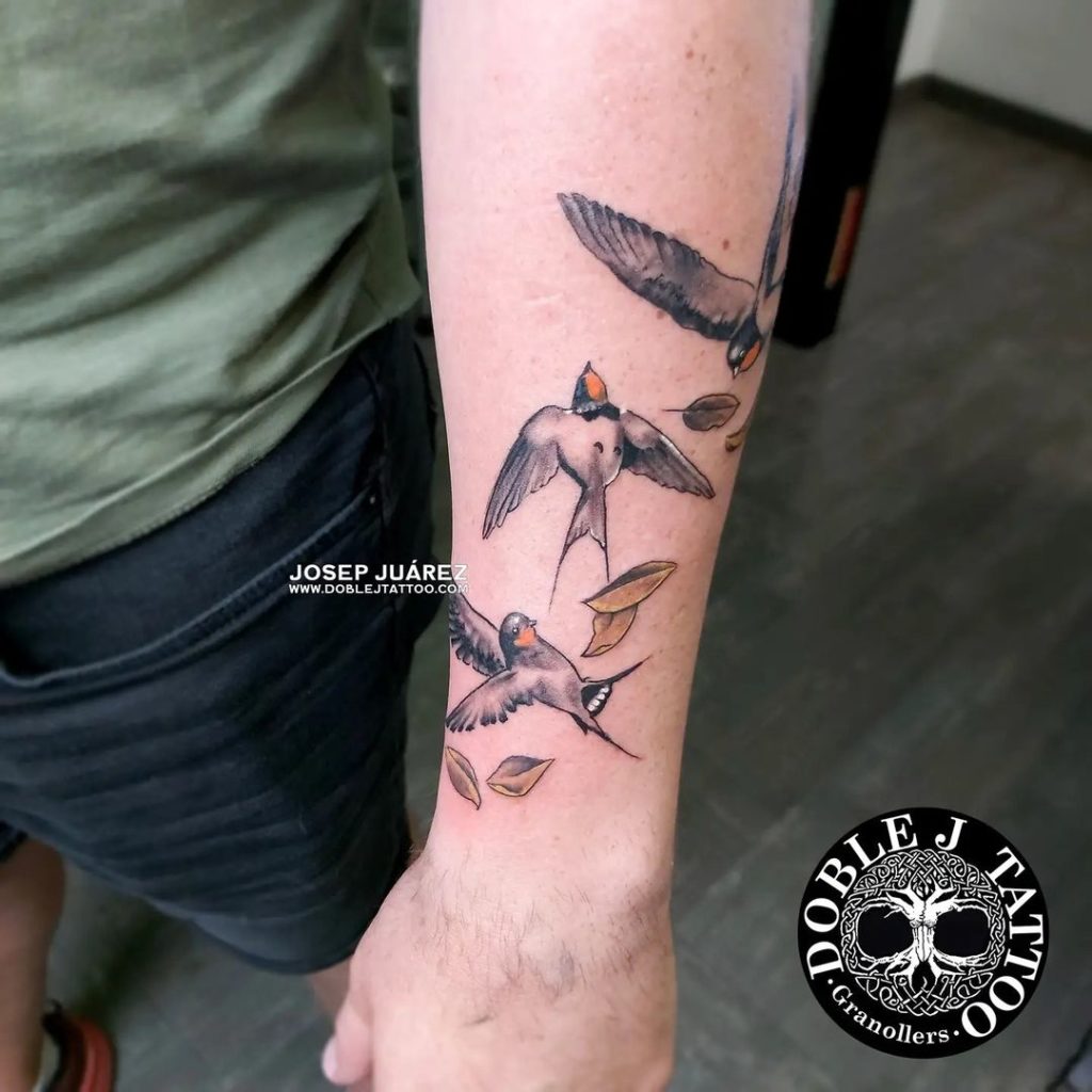 tatuajes familia pájaros