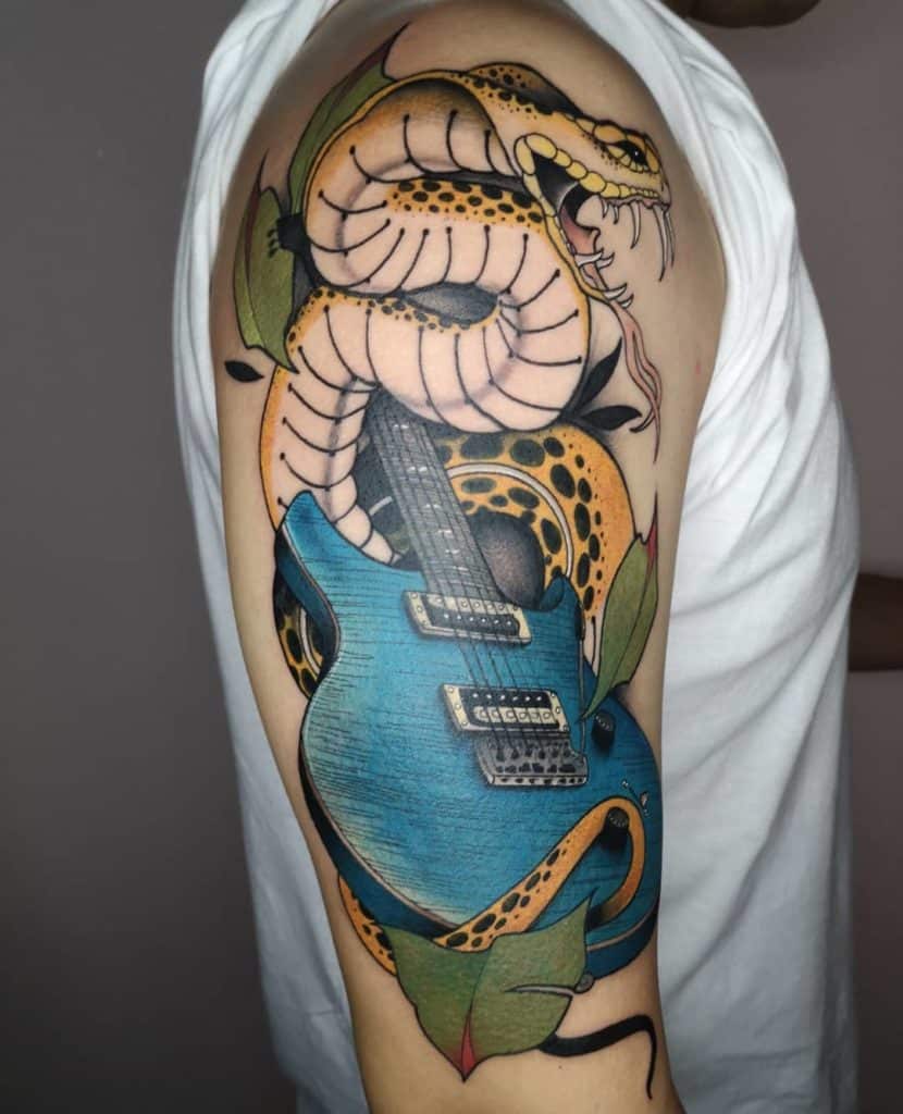 tatuajes musicales guitarra