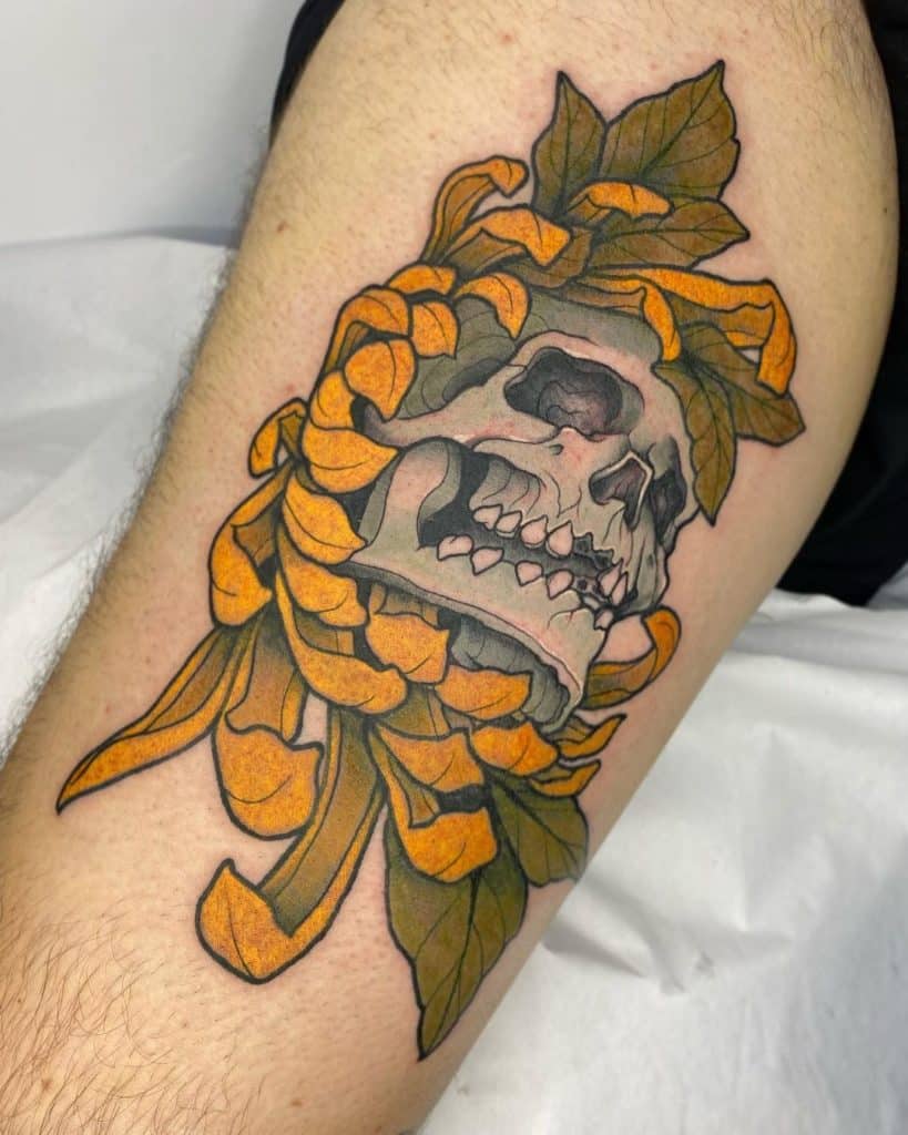 tatuajes naturaleza calavera