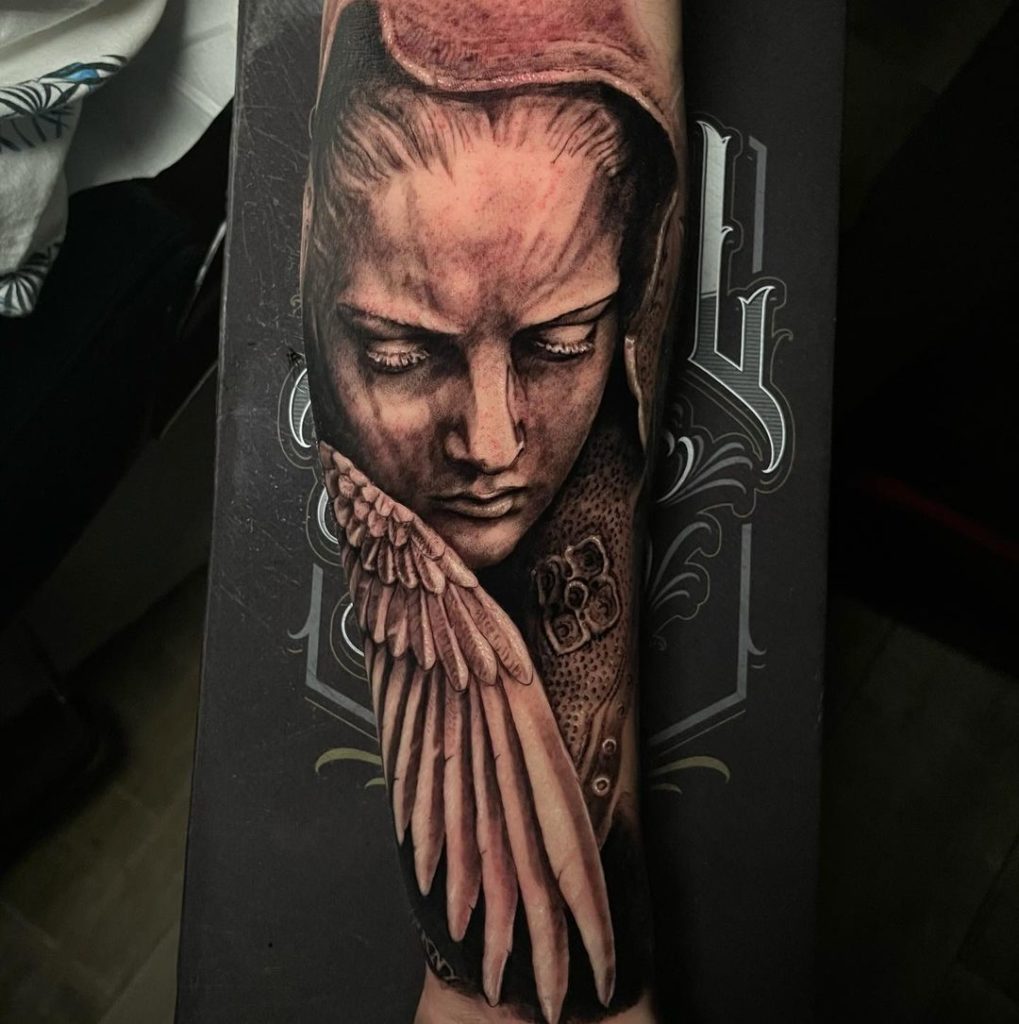 tatuaje ángel de la guarda