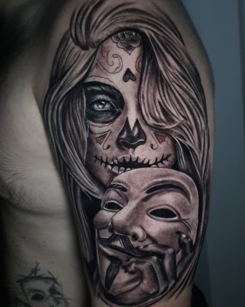 tatuaje catrina realista